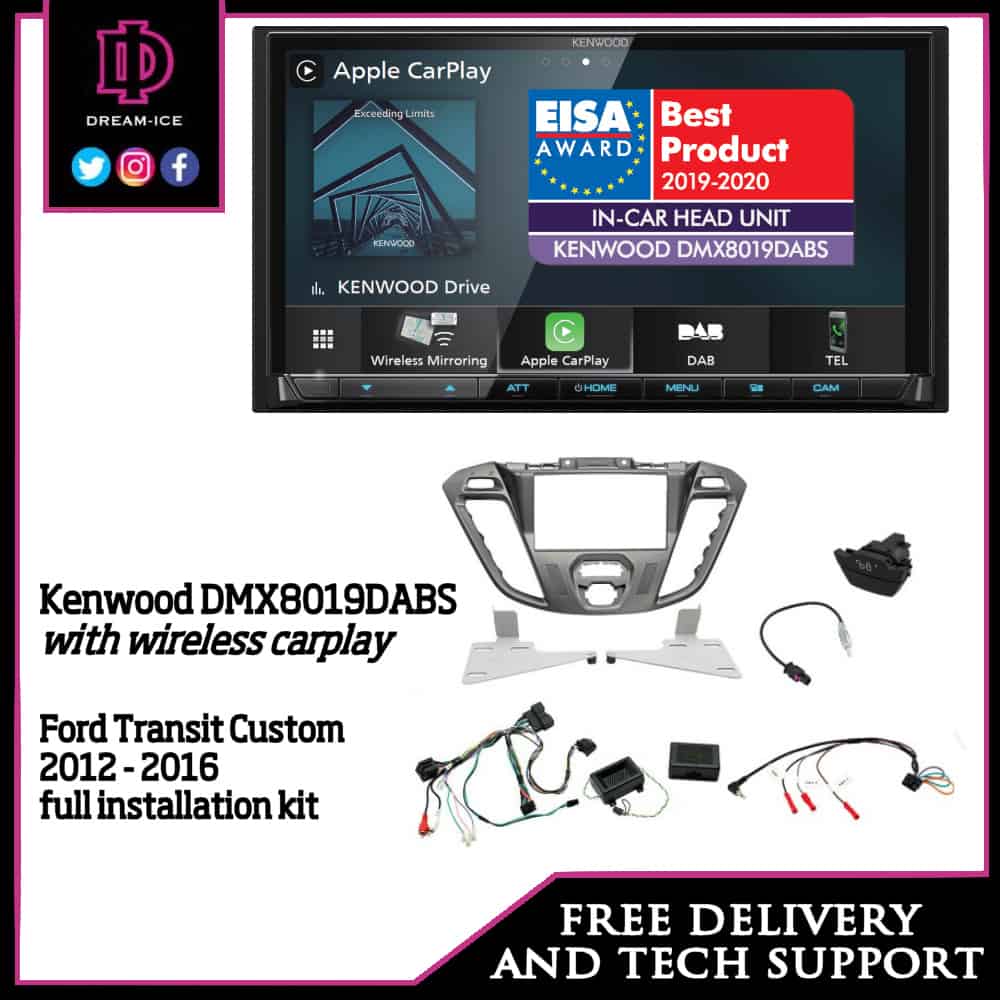 Ford Transit Custom 2012 - 2016 Headunit Replacement kit (KENWOOD 8020DAB)