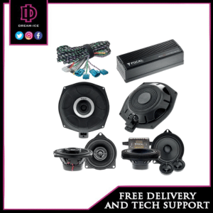 MINI F Series Focal 3 -Way Amplified Speaker & Underseat Subwoofer Upgrade Package